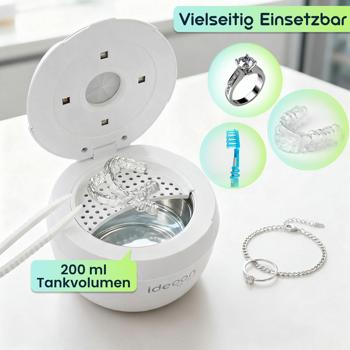 Preview: Profi Ultraschallreiniger 25 Watt, Hygienisch & Gründlich: Zahnspangenreiniger, Make-up-Pinselreiniger, Schmuckreiniger, u.v.m. – Klein & Effektiv