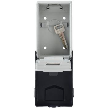 Preview: Coffre-fort à clés avec code lumineux à 4 chiffres ; cachette pour clés particulièrement sûre pour montage mural ; résistant aux intempéries grâce au capot de protection