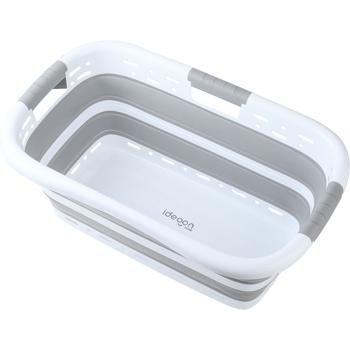 Preview: Foldable laundry basket 41L – space‑saving plastic laundry collector with ventilation – ultra‑flat 8.5 cm for utility room & camping