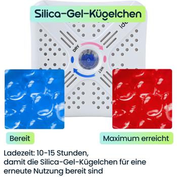 Preview: Super Kompakter Mini Luftentfeuchter, 250ml: Leistungsstark, Kabellos, Wiederverwendbare Silica Gel Kügelchen - Perfekt für Auto, Schrank, Bad, Keller