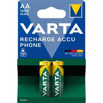 Piles rechargeables pour téléphone AA/Mignon-NiMH, 1.2V/1600mAh, 2 pièces : Une batterie de rechange performante pour les téléphones sans fil