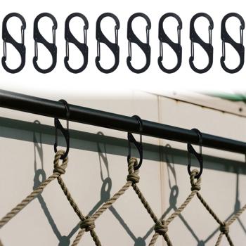 Karabiner-S-Haken 8er-Set, 5 x 2,2 cm: Robuste Mehrzweckhaken für sicheren Halt – Die clevere Lösung für Ordnung in Haus, Garage & Outdoor