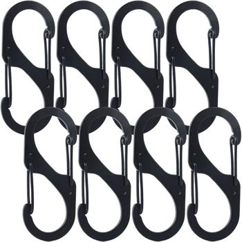 Mousquetons en S, set de 8, 4 x 1,7 cm : Crochets robustes à usages multiples pour une fixation sûre - La solution intelligente pour l‘ordre dans la maison, le garage & l‘extérieur