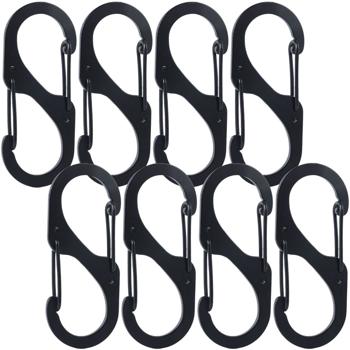 Mousquetons en S, set de 8, 7,2 x 3 cm : Crochets robustes à usages multiples pour une fixation sûre - La solution intelligente pour l‘ordre dans la maison, le garage & l‘extérieur