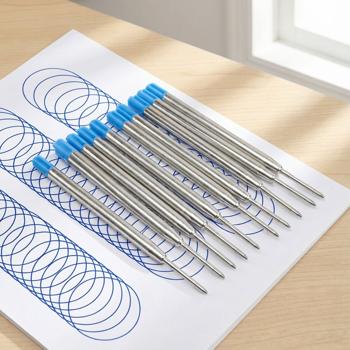 Set da 10 ricariche per penne a sfera spessore B, blu – Ricariche universali per penne a sfera – Resistenti per ufficio e uso quotidiano