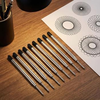 Set da 10 ricariche per penne a sfera misura B, nero – Ricariche universali per penne a sfera – Durature per ufficio e uso quotidiano