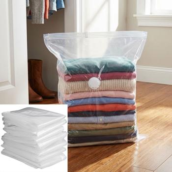 Premium vacuum bag set, 15 pieces in 5 sizes for clothing & bed linen – reusable space savers for travel & wardrobe – transparent
