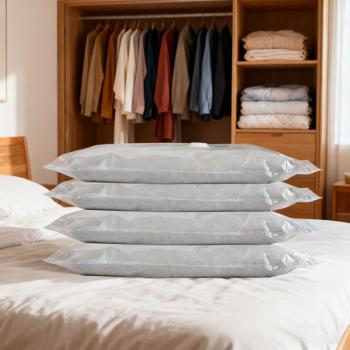 Preview: Set premium di sacchetti sottovuoto, 15 pezzi in 5 dimensioni per vestiti e biancheria da letto – salva-spazio riutilizzabili per viaggio e armadio – trasparenti