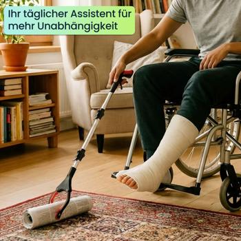 Preview: Faltbare Greifzange 92cm aus leichtem Aluminium mit starker Magnetspitze & Antirutsch-Griff – Für Senioren, fürs Bücken, Aufheben, den Garten & mehr