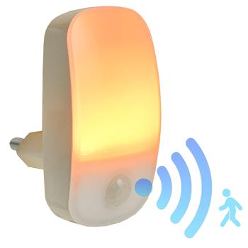 Preview: LED night light plug with motion sensor & twilight sensor, orientation light for sockets, 11 lm warm white, for hallway, stairs & children‘s room