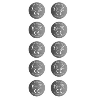 Preview: 10-pack CR2450 lithium button cells 3V batteries, 620 mAh high capacity, long-lasting 3-volt battery for car keys and smart home devices