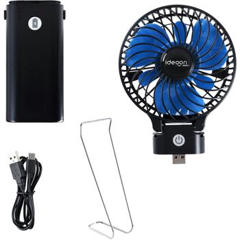 Preview: Powerful 5200 mAh battery handheld fan with power bank table fan: USB travel fan, 3 speeds, portable mini fan