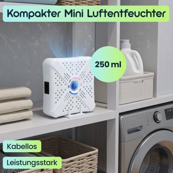 Preview: 4er-Set Super Kompakter Mini Luftentfeuchter, 250ml: Leistungsstark, Kabellos, Wiederverwendbare Silica Gel Kügelchen - Für Auto, Schrank, Bad, Keller
