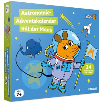 Die Maus Calendrier de l’Avent d’astronomie - Die Sendung mit der Maus, 24x plaisir spatial pour enfants, incl. livre d’accompagnement, calendrier de l’Avent pour enfants - produit en allemand