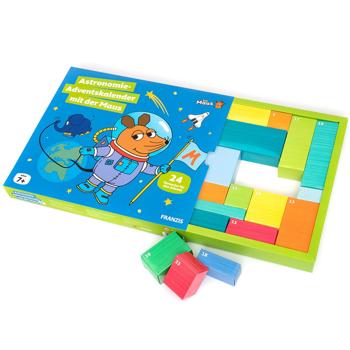 Preview: Die Maus Calendrier de l’Avent d’astronomie - Die Sendung mit der Maus, 24x plaisir spatial pour enfants, incl. livre d’accompagnement, calendrier de l’Avent pour enfants - produit en allemand