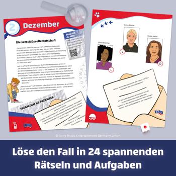 Preview: Spannender TKKG Junior Escape Adventskalender – Geniale Rätsel für clevere Detektive – Hochwertiges Weihnachtsgeschenk