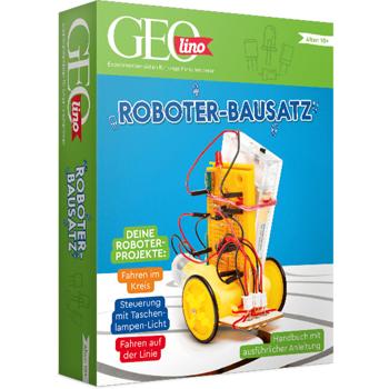 GEOlino Kit Robot - Électronique Enfants dès 10 ans - Construire Robot Sans Soudure - Manuel Illustré - STEM - Suivi Ligne - Contrôle Lampe