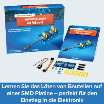 Preview: Lernpaket Grundschaltungen der Elektronik - Elektronik Bausatz Einsteiger Set - 12 Projekte, inkl. Bauteile, Platine & Handbuch