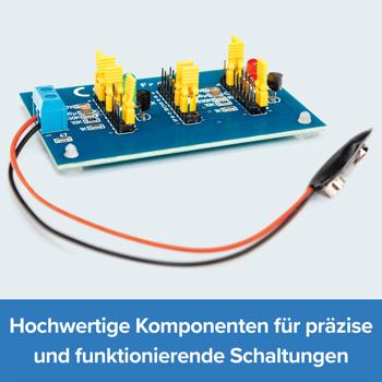 Preview: Lernpaket Grundschaltungen der Elektronik - Elektronik Bausatz Einsteiger Set - 12 Projekte, inkl. Bauteile, Platine & Handbuch