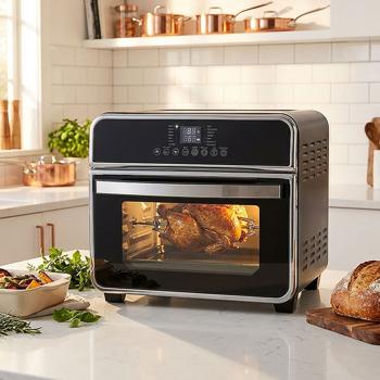 Preview: Multifunctional mini oven 1600 W: Compact all-rounder with hot air fryer, grill & drying function - for versatile & healthy cooking