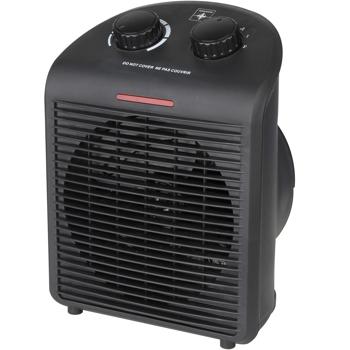 Heizlüfter mit Thermostat, schwarz - Mobiles Heizgerät mit 2 Heizstufen & Kaltluft, Überhitzungs- & Kippschutz