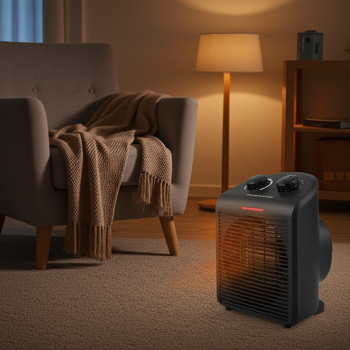 Preview: Radiateur Soufflant Mobile CH11434 - Chaleur Rapide & Ciblée pour Pièces Moyennes - Thermostat Réglable, Air Froid, Sécurité Anti-Surchauffe & Basculement