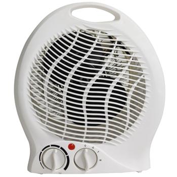 Ventilatore riscaldante con termostato, bianco - Dispositivo di riscaldamento mobile con 2 livelli di riscaldamento e aria fredda, protezione da surriscaldamento e ribaltamento