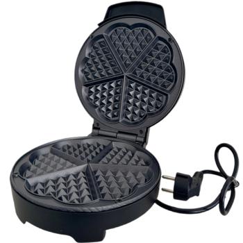 Preview: Heart-shaped waffle maker made of stainless steel, 1000 watts: For crispy perfection. Waffle maker for delicious desserts & quick baking fun