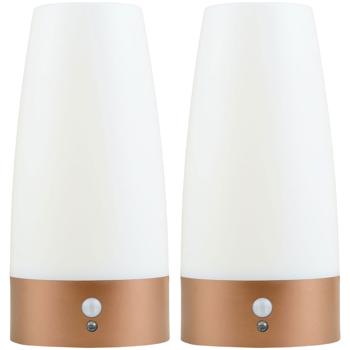 2 lampe à poser élégantes avec détecteur de mouvement – éclairage LED sans fil blanc chaud – idéales comme veilleuses pour une chambre à coucher