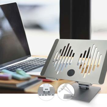 Preview: Universal notebook stand with 8-port docking station: an ergonomic workstation & tidy desk for the office & home office Preview: Universal notebook stand with 8-port docking station: an ergonomic workstation & tidy desk for the office & home office