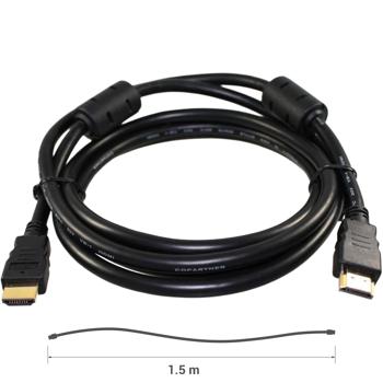 Preview: Câble HDMI Haute Vitesse - Qualité TV Maximale, Connexion Ethernet, Contacts Dorés - Max. 10.2 GBit/s, 8 PCM, Type A, 1.5 Mètres