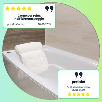 Preview: Morbido cuscino da bagno con 2 camere, ventose, 37 x 36 x 9 cm