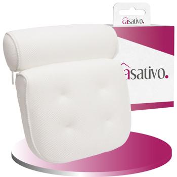 Preview: Oreiller de bain luxueux – coussin ergonomique à 2 compartiments avec appuie-nuque – l’oreiller bien-être pour votre baignoire
