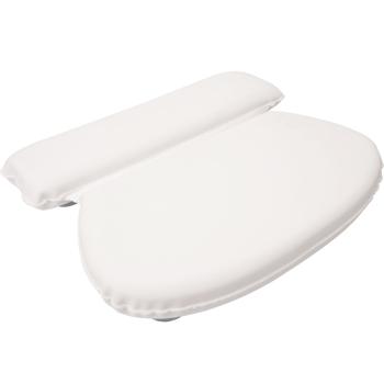 Preview: Confortevole cuscino per vasca da bagno con 2 camere e ventose (36x31x4cm, bianco) - supporto per schiena, testa e collo - massimo relax nella vasca da bagno