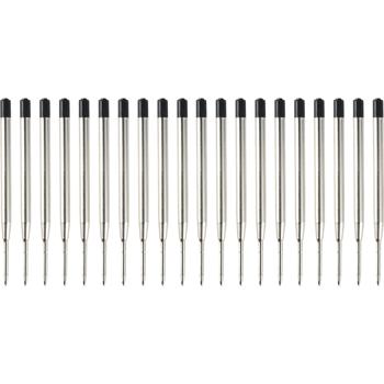 Preview: Set da 20 ricariche per penna a sfera, spessore B, nero – Ricariche universali per penne a sfera – Durature per ufficio e uso quotidiano