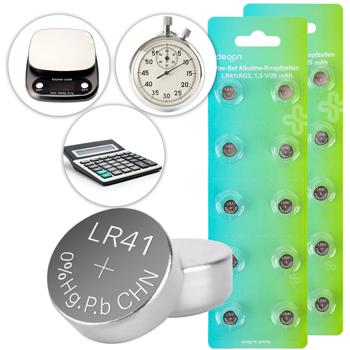 20er-Set Alkaline Knopfzellen LR41 AG3 1,5V 28mAh hochwertige Batterien quecksilberfrei für Uhren Taschenrechner Spielzeug und Hörgeräte