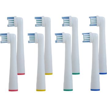 Preview: 16 x testine di ricambio adatte a molti spazzolini elettrici Oral-B®**, testine ad innesto per una pulizia profonda, bianche, incl. anelli colorati di identificazione