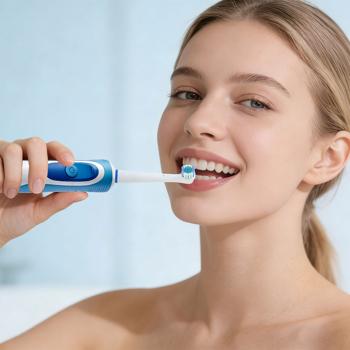 Preview: 8 x Ersatzbürsten passend für viele Oral-B®**-Elektrozahnbürsten, Aufsteckbürsten für gründliche Reinigung, weiss, inkl. Farbring-Markierung