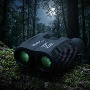 Preview: Compact mini binoculars 10x25: compact field glasses for hunting, hiking & outdoor. With night vision, BAK4 prism & pouch – ideal for adults & children