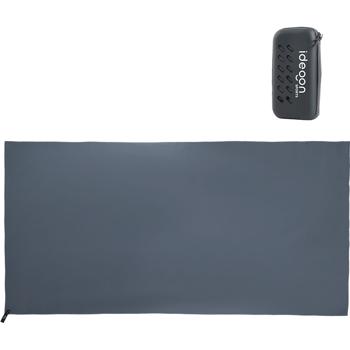 Preview: Linge de bain en microfibre 200 x 100 cm anthracite – grande serviette de sport, séchage rapide, poids plume – boîte de rangement incluse