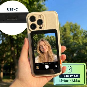 Preview: Magnetischer Smartphone Selfie Monitor - 4,02 Zoll Vlogging Display, 480x800 Pixel, Bluetooth 5.0, USB-C Ladeanschluss für Content Creator