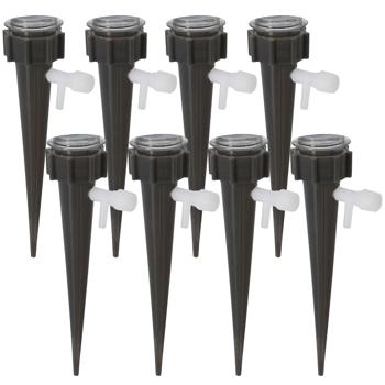 Preview: Sistema di irrigazione a goccia per bottiglie PET, set da 8 – irrigazione automatica delle piante in vacanza e nella vita quotidiana – regolazione integrata, nero-bianco