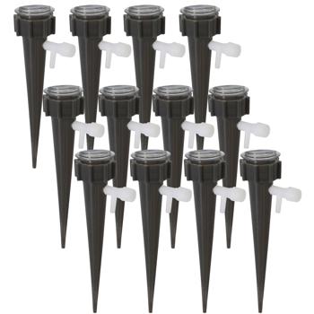 Preview: Drip irrigation system for PET bottles, 12-piece – automatic plant watering for holidays & everyday use – integrated control, black and white