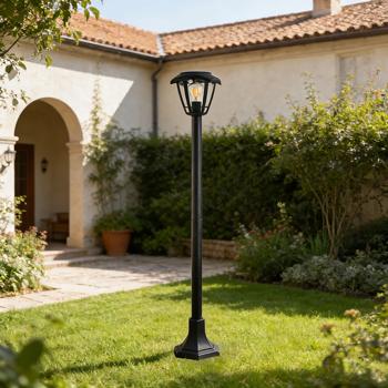 Preview: 2 lampes de jardin LED solaires avec détecteur de mouvement PIR 90°, 6 m de portée – IP44, ampoule à filament E27, 3 modes, 111,5 – lampadaires extérieurs