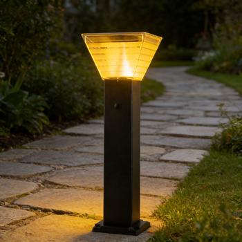 Preview: 6er-Set Premium Solar Säulen-Wegeleuchte 60cm aus Aluminium in Schwarz, 300lm, IP65 wasserfest, 360° Abstrahlung, 2 Lichtfarben & Leuchtmodi, Gartenlampe