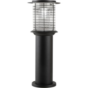 Preview: Solar Gartenlampe mit Mückenvernichter aus Edelstahl, 2in1 LED Wegeleuchte Schwarz, Warmweiss 300lm & UV Insektenschutz 15lm, IP44, 25 x 60 cm