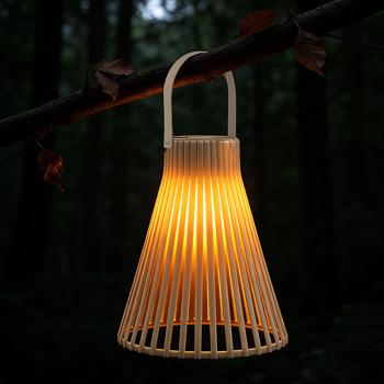 Preview: Set di 2 lanterne solari LED decorative per esterni, moderna lanterna da giardino grigia con maniglia, lampada solare con design a lamelle per balcone e terrazza