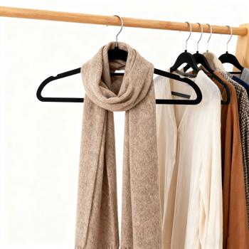 Preview: Cintres premium, lot de 10, avec crochet pivotant à 360 degrés, revêtement antidérapant et support supplémentaire pour cravates, ceintures ou écharpes, gain de place