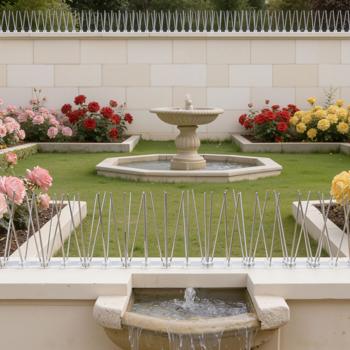 Preview: Effective set of 10 pigeon deterrent spikes, 3‑row stainless steel, 5 m – individually adjustable – robust deterrent spikes for optimal bird protection