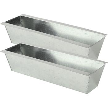 Preview: Set of 2 premium planter boxes for Euro pallets made of galvanized metal, pallet insert with 3 drainage holes, flower box for pallet furniture, silver